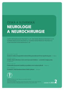 obálka časopisu Česká a slovenská neurologie a neurochirurgie  2/2023