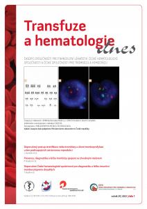 obálka časopisu Transfuze a hematologie dnes  1/2023