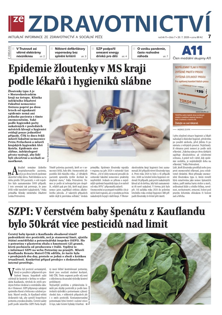 titulní strana časopisu Ze Zdravotnictví a jeho předplatné