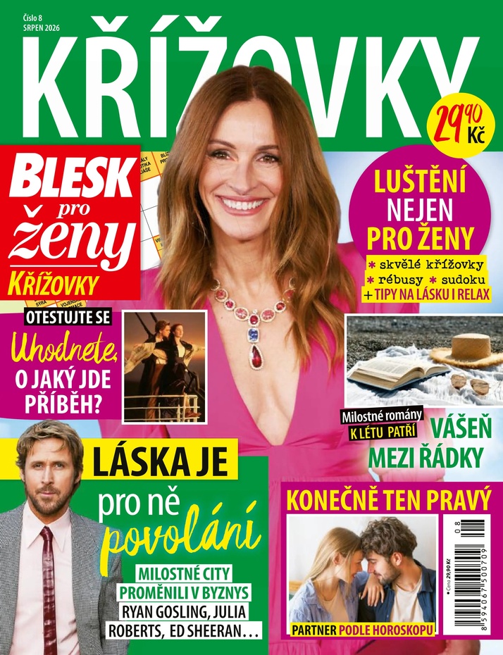 titulní strana časopisu BLESK pro ženy KŘÍŽOVKY a jeho předplatné