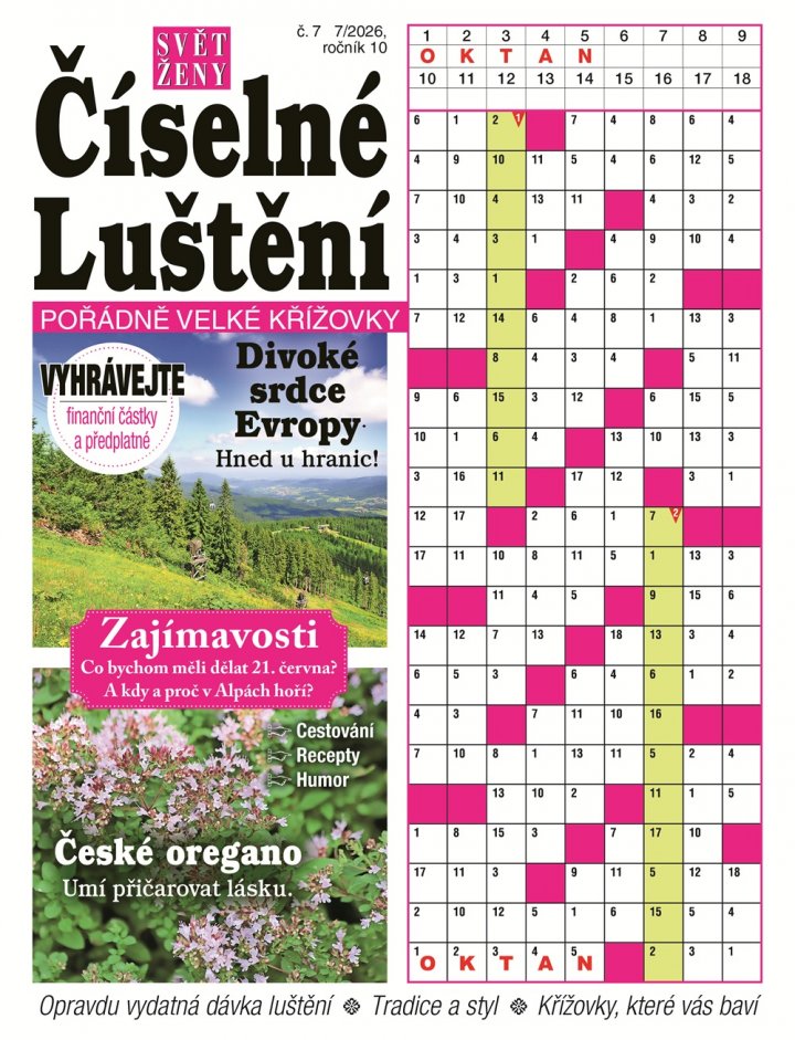 titulní strana časopisu Svět ženy číselné luštění a jeho předplatné