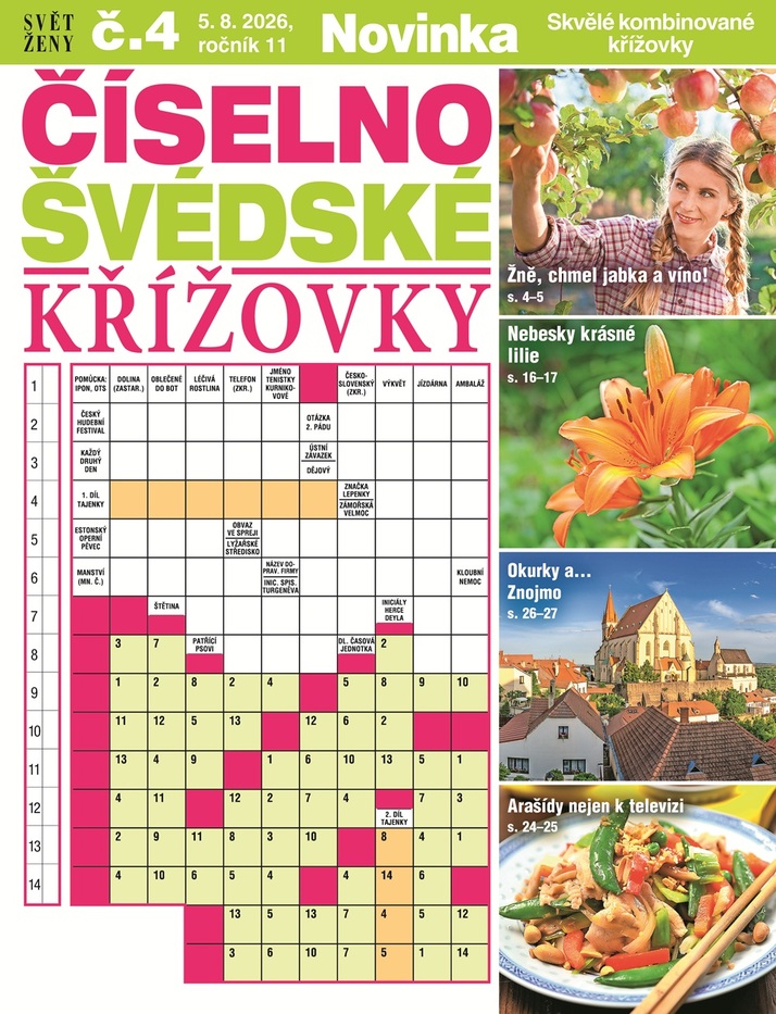 titulní strana časopisu Svět ženy Číselno-švédské křížovky a jeho předplatné