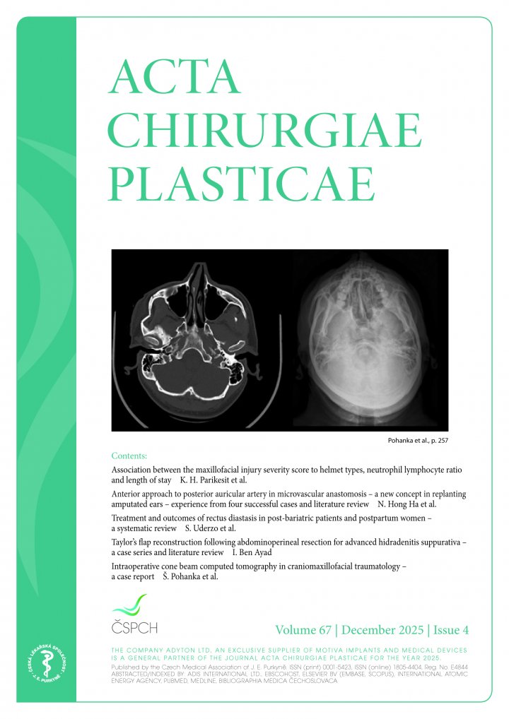 titulní strana časopisu Acta Chirurgia Plasticae a jeho předplatné