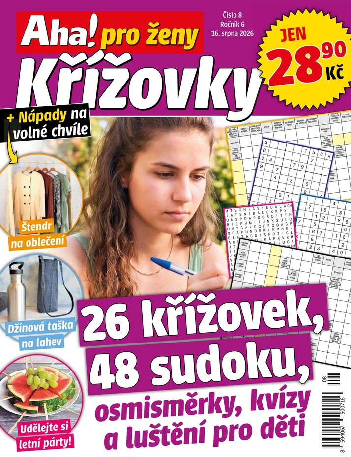 titulní strana časopisu Aha! pro ženy Křížovky a jeho předplatné