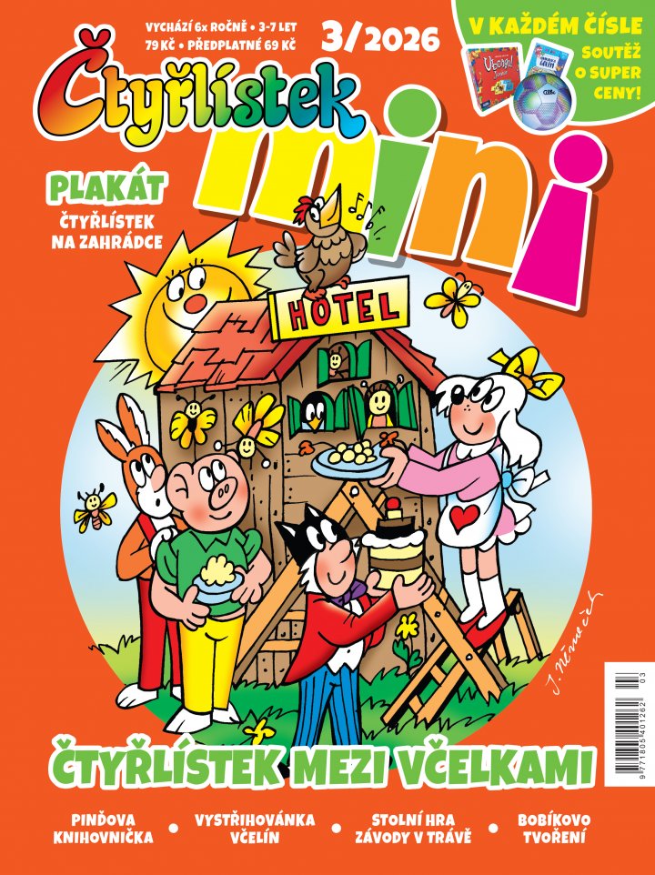 titulní strana časopisu Čtyřlístek MINI a jeho předplatné
