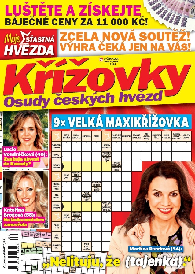 titulní strana časopisu Křížovky moje šťastná hvězda a jeho předplatné