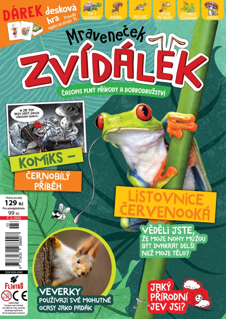 titulní strana časopisu Mraveneček Zvídálek a jeho předplatné