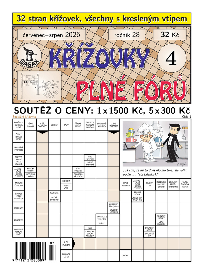 titulní strana časopisu Křížovky plné fórů a jeho předplatné