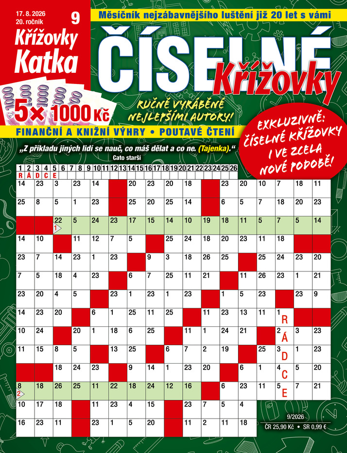titulní strana časopisu Katka Číselné křížovky a jeho předplatné