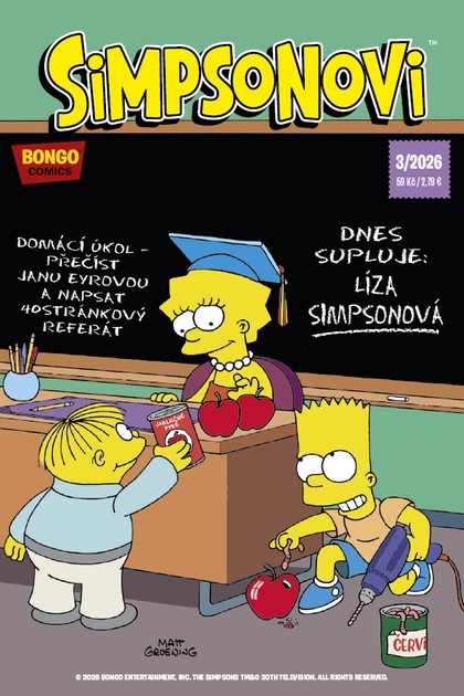 titulní strana časopisu Simpsonovi a jeho předplatné