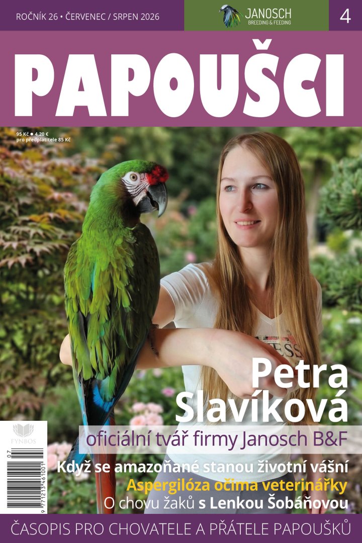 titulní strana časopisu Papoušci a jeho předplatné