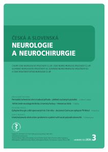 obálka časopisu Česká a slovenská neurologie a neurochirurgie 