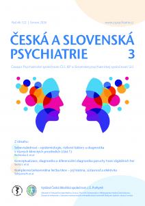 obálka časopisu Česká a slovenská psychiatrie PDF